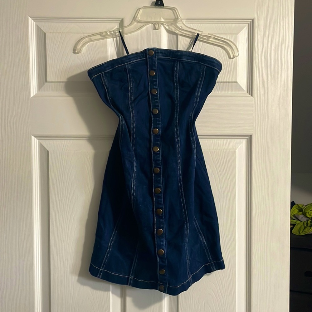 Bgd Denim Strapless Dress
